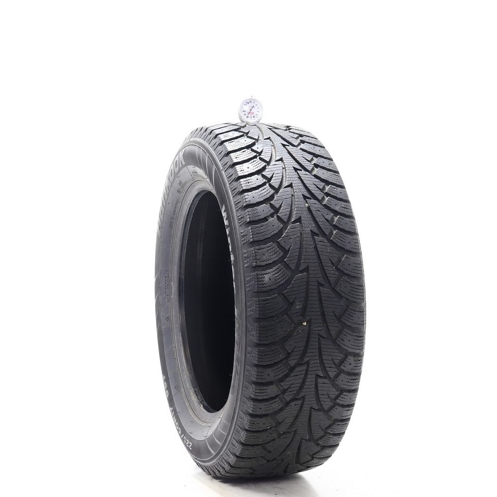 Set of (2) Used 225/60R17 Hankook Winter i*Pike (W409) 99T - 8-9/32 - Image 1