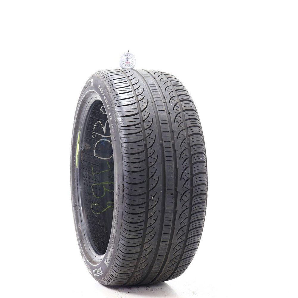 Set of (2) Used 245/40R18 Pirelli P Zero Nero MO 97V - 6.5-8/32 - Image 1